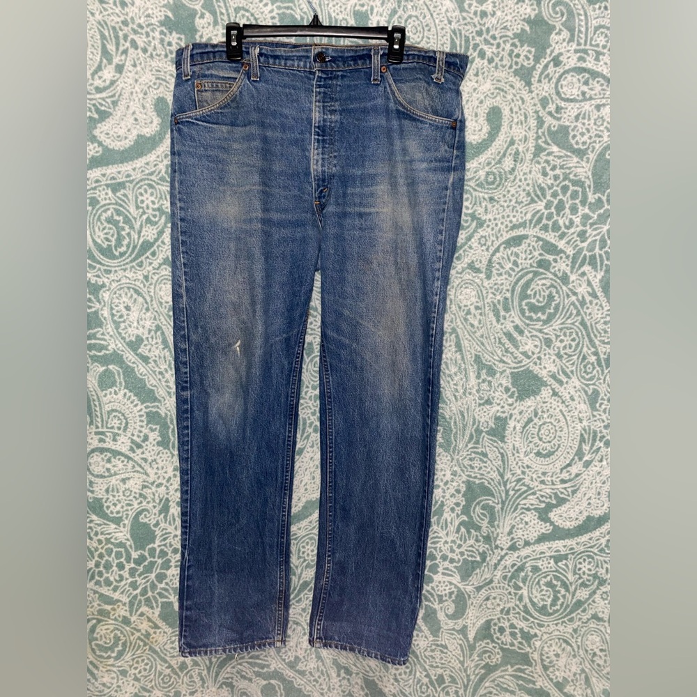 Vintage Levis Jeans Mens 1980s Orange Tab 505 0217 Straight 40x32 Leg USA Made